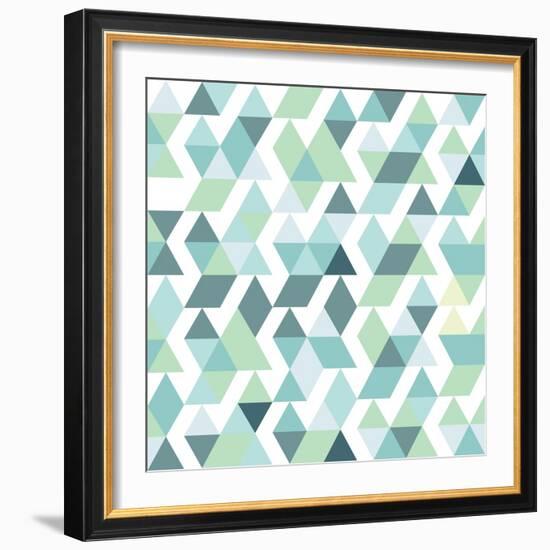 Blue Bright Abstract Triangles Background-Little_cuckoo-Framed Premium Giclee Print