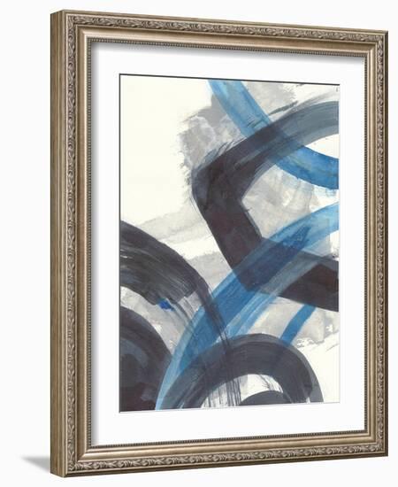 Blue Brushy Abstract I-Danhui Nai-Framed Art Print