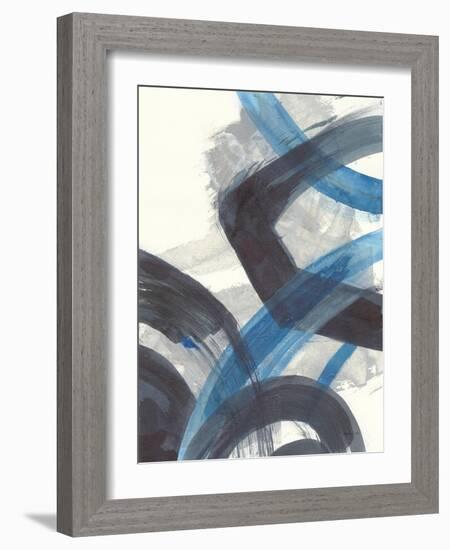 Blue Brushy Abstract I-Danhui Nai-Framed Art Print