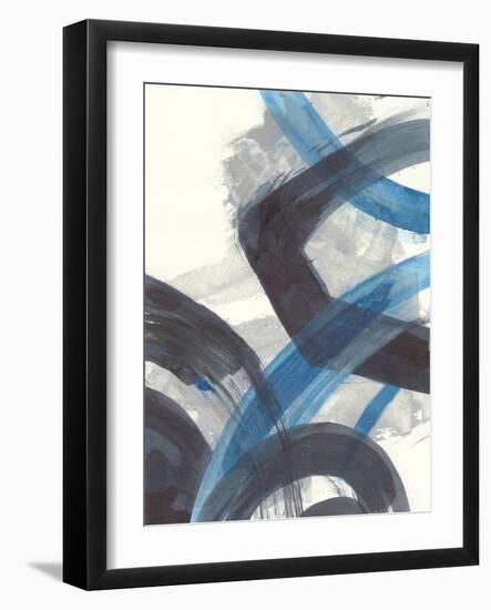 Blue Brushy Abstract I-Danhui Nai-Framed Art Print