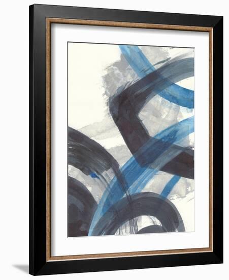 Blue Brushy Abstract I-Danhui Nai-Framed Art Print