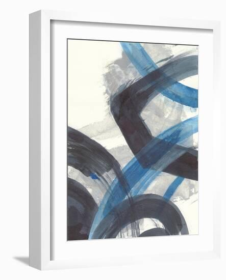 Blue Brushy Abstract I-Danhui Nai-Framed Art Print