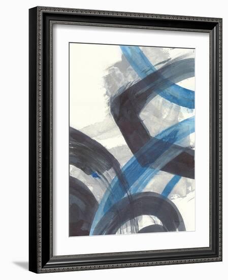 Blue Brushy Abstract I-Danhui Nai-Framed Art Print