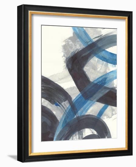 Blue Brushy Abstract I-Danhui Nai-Framed Art Print