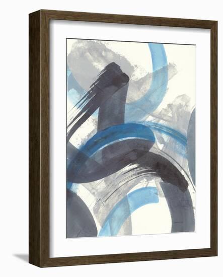 Blue Brushy Abstract II-Danhui Nai-Framed Art Print