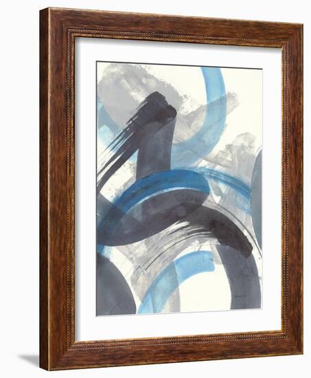 Blue Brushy Abstract II-Danhui Nai-Framed Art Print