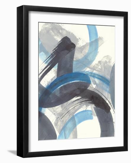 Blue Brushy Abstract II-Danhui Nai-Framed Art Print