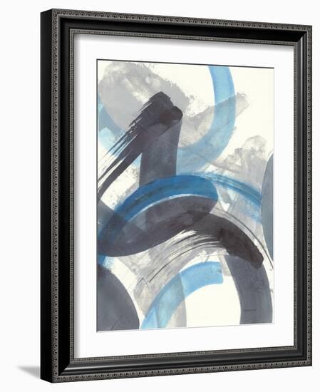 Blue Brushy Abstract II-Danhui Nai-Framed Art Print