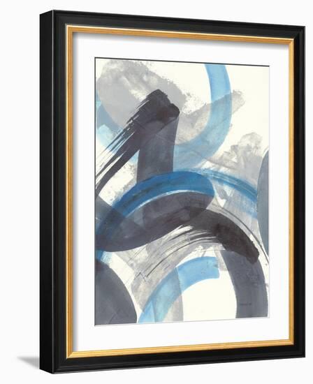 Blue Brushy Abstract II-Danhui Nai-Framed Art Print