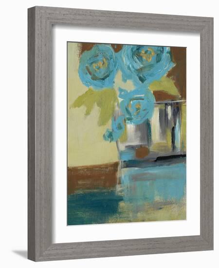 Blue Bud Vase II-Jennifer Goldberger-Framed Art Print