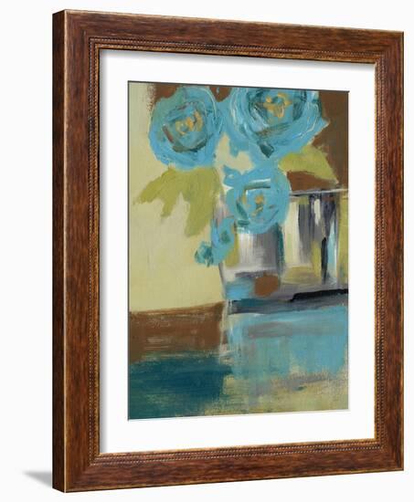 Blue Bud Vase II-Jennifer Goldberger-Framed Art Print