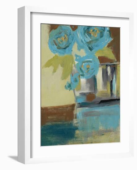 Blue Bud Vase II-Jennifer Goldberger-Framed Art Print