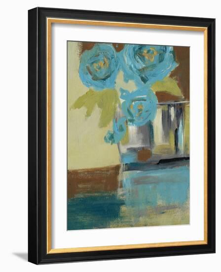 Blue Bud Vase II-Jennifer Goldberger-Framed Art Print