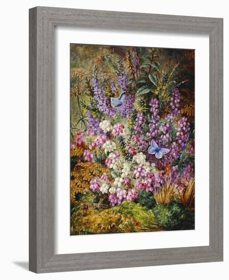 Blue Butterflies and Wildflowers, 1878-Albert Durer Lucas-Framed Giclee Print