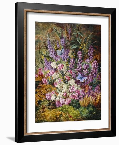 Blue Butterflies and Wildflowers, 1878-Albert Durer Lucas-Framed Giclee Print