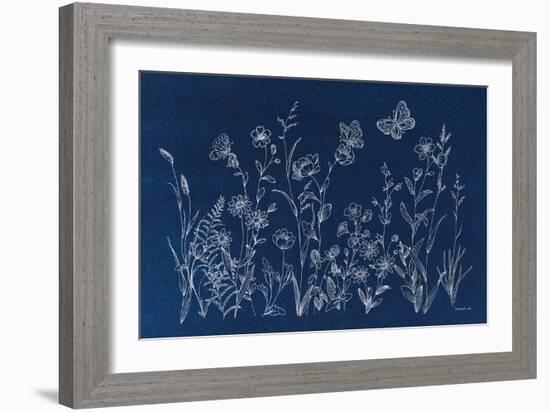 Blue Butterfly Garden-Danhui Nai-Framed Art Print