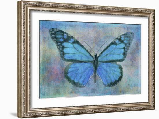 Blue Butterfly Watercolor-Cora Niele-Framed Giclee Print