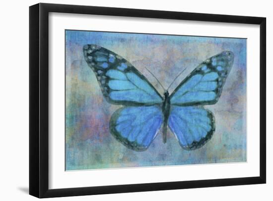 Blue Butterfly Watercolor-Cora Niele-Framed Giclee Print