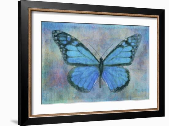 Blue Butterfly Watercolor-Cora Niele-Framed Giclee Print