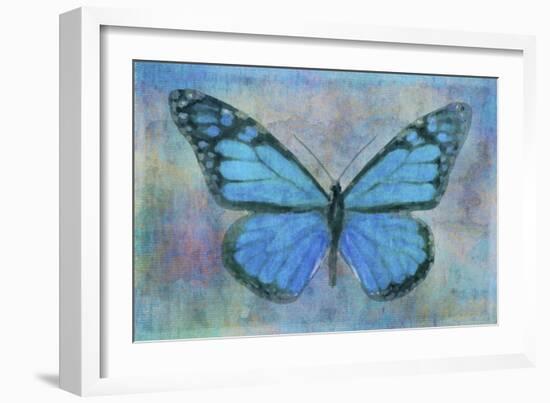 Blue Butterfly Watercolor-Cora Niele-Framed Giclee Print