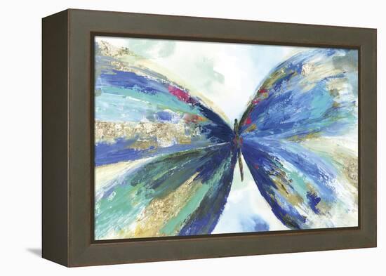 Blue butterfly-Allison Pearce-Framed Stretched Canvas