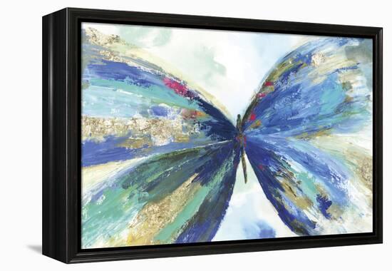 Blue butterfly-Allison Pearce-Framed Stretched Canvas