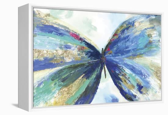 Blue butterfly-Allison Pearce-Framed Stretched Canvas