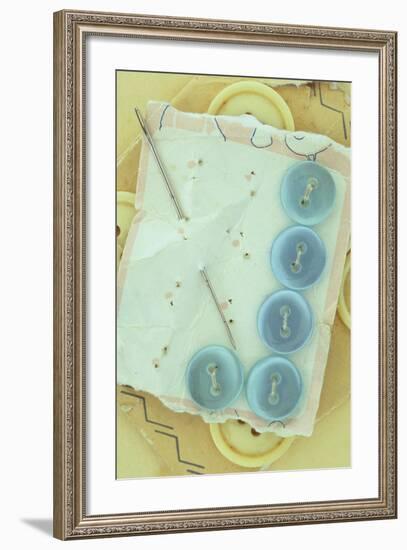 Blue Buttons-Den Reader-Framed Photographic Print