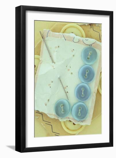 Blue Buttons-Den Reader-Framed Photographic Print