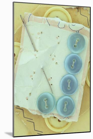 Blue Buttons-Den Reader-Mounted Photographic Print