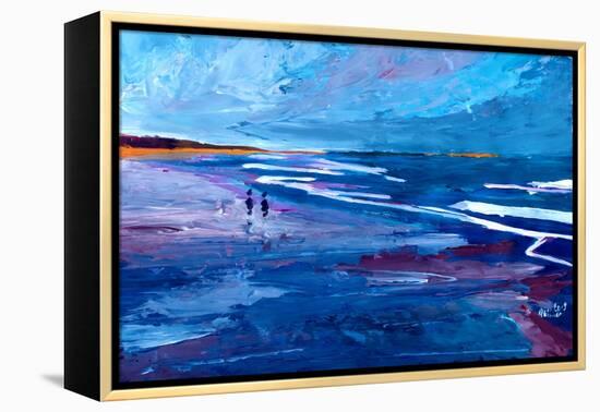 Blue Californian Seascape In Big Sur-Markus Bleichner-Framed Stretched Canvas