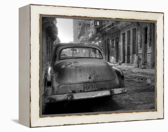 Blue Car in Havana, Cuba, Caribbean-Nadia Isakova-Framed Premier Image Canvas