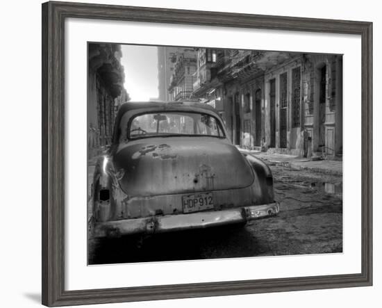 Blue Car in Havana, Cuba, Caribbean-Nadia Isakova-Framed Photographic Print