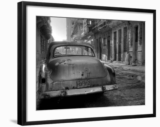 Blue Car in Havana, Cuba, Caribbean-Nadia Isakova-Framed Photographic Print