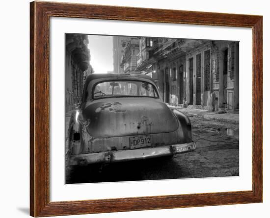 Blue Car in Havana, Cuba, Caribbean-Nadia Isakova-Framed Photographic Print