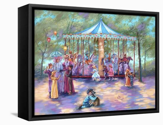 Blue Carousel-Judy Mastrangelo-Framed Premier Image Canvas