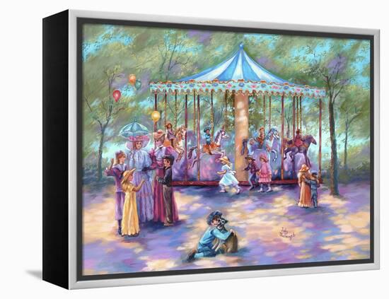 Blue Carousel-Judy Mastrangelo-Framed Premier Image Canvas