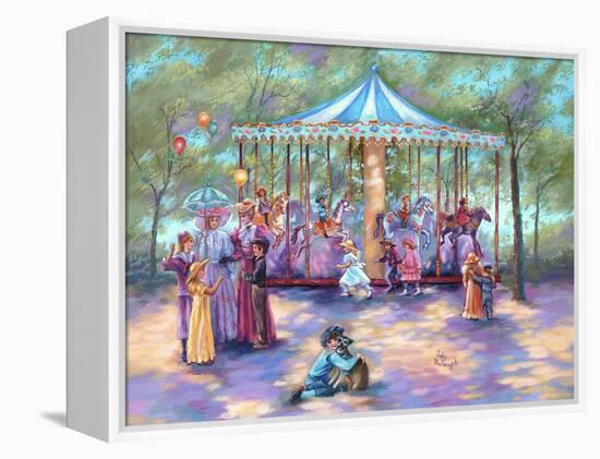 Blue Carousel-Judy Mastrangelo-Framed Premier Image Canvas