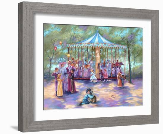 Blue Carousel-Judy Mastrangelo-Framed Giclee Print