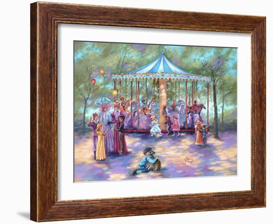 Blue Carousel-Judy Mastrangelo-Framed Giclee Print