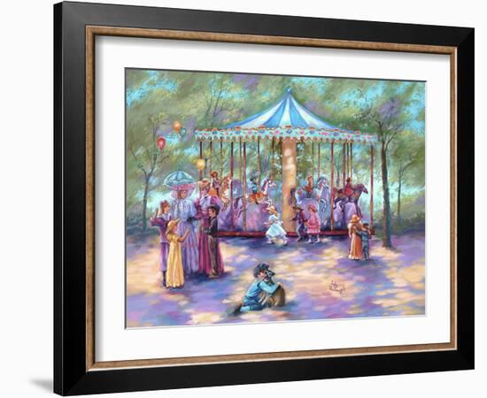 Blue Carousel-Judy Mastrangelo-Framed Giclee Print