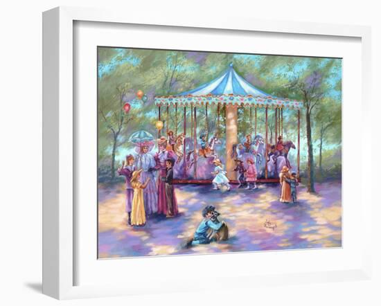 Blue Carousel-Judy Mastrangelo-Framed Giclee Print