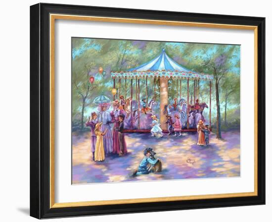 Blue Carousel-Judy Mastrangelo-Framed Giclee Print