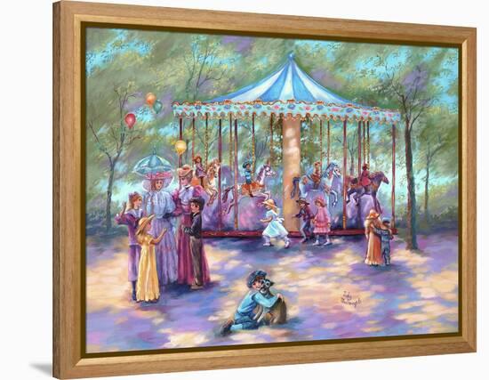 Blue Carousel-Judy Mastrangelo-Framed Premier Image Canvas