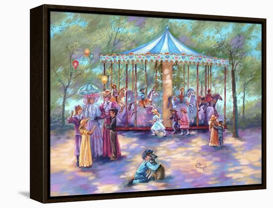 Blue Carousel-Judy Mastrangelo-Framed Premier Image Canvas