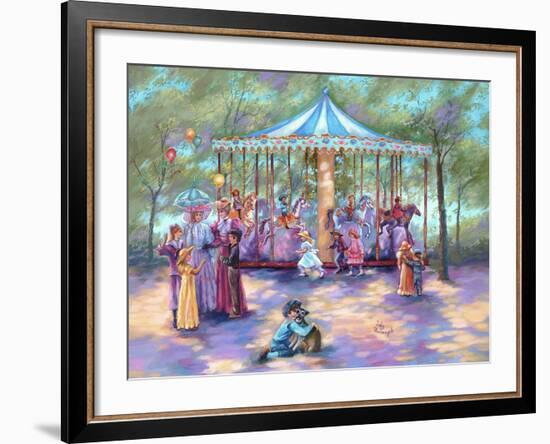 Blue Carousel-Judy Mastrangelo-Framed Giclee Print