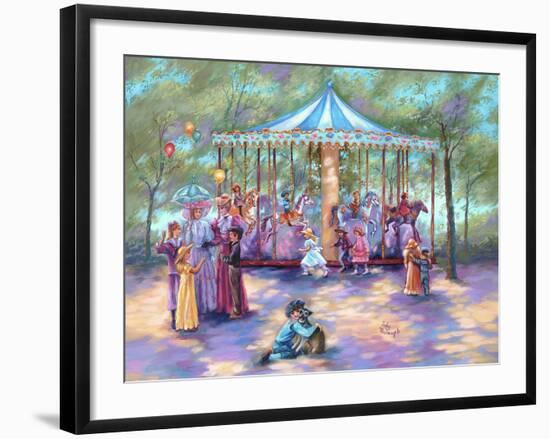 Blue Carousel-Judy Mastrangelo-Framed Giclee Print