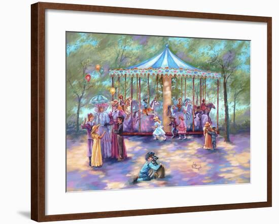 Blue Carousel-Judy Mastrangelo-Framed Giclee Print