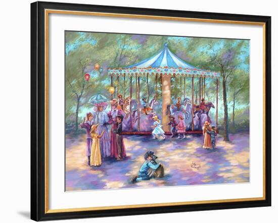 Blue Carousel-Judy Mastrangelo-Framed Giclee Print