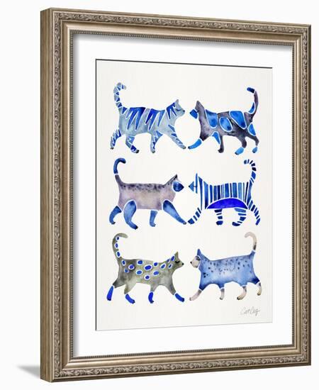 Blue Cat Collection-Cat Coquillette-Framed Giclee Print